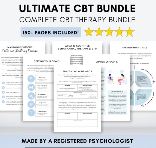 CBT Worksheets Mega Bundle: Therapist & Counselor Therapy Resources